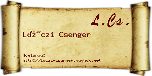 Lóczi Csenger névjegykártya